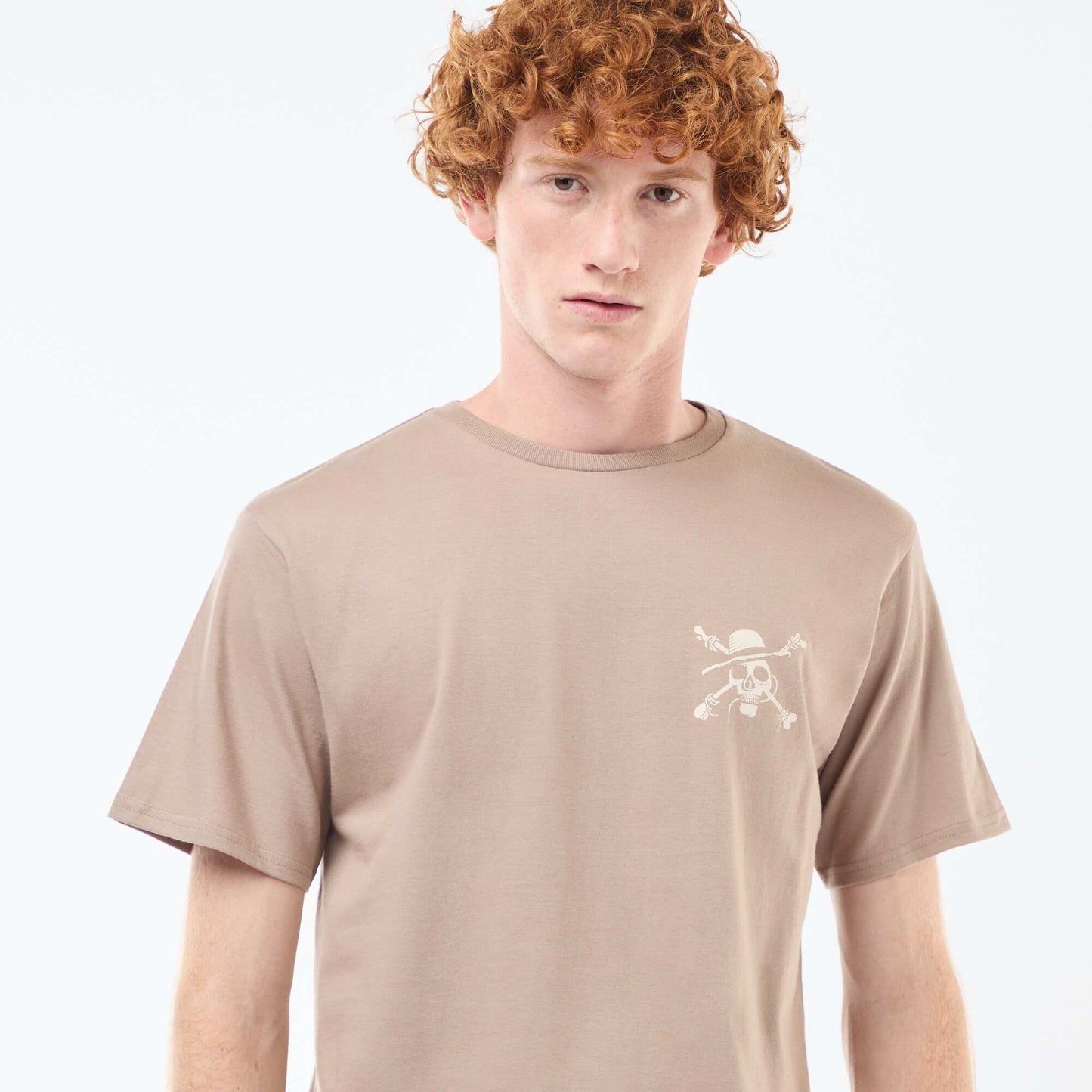 T-shirt 'Sun city' 'One piece' en coton BEIGE