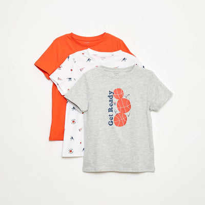 Lot de 3 tee-shirts style 'basket' GRIS