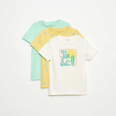 Lot de 3 tee-shirts style 'surf' BLANC