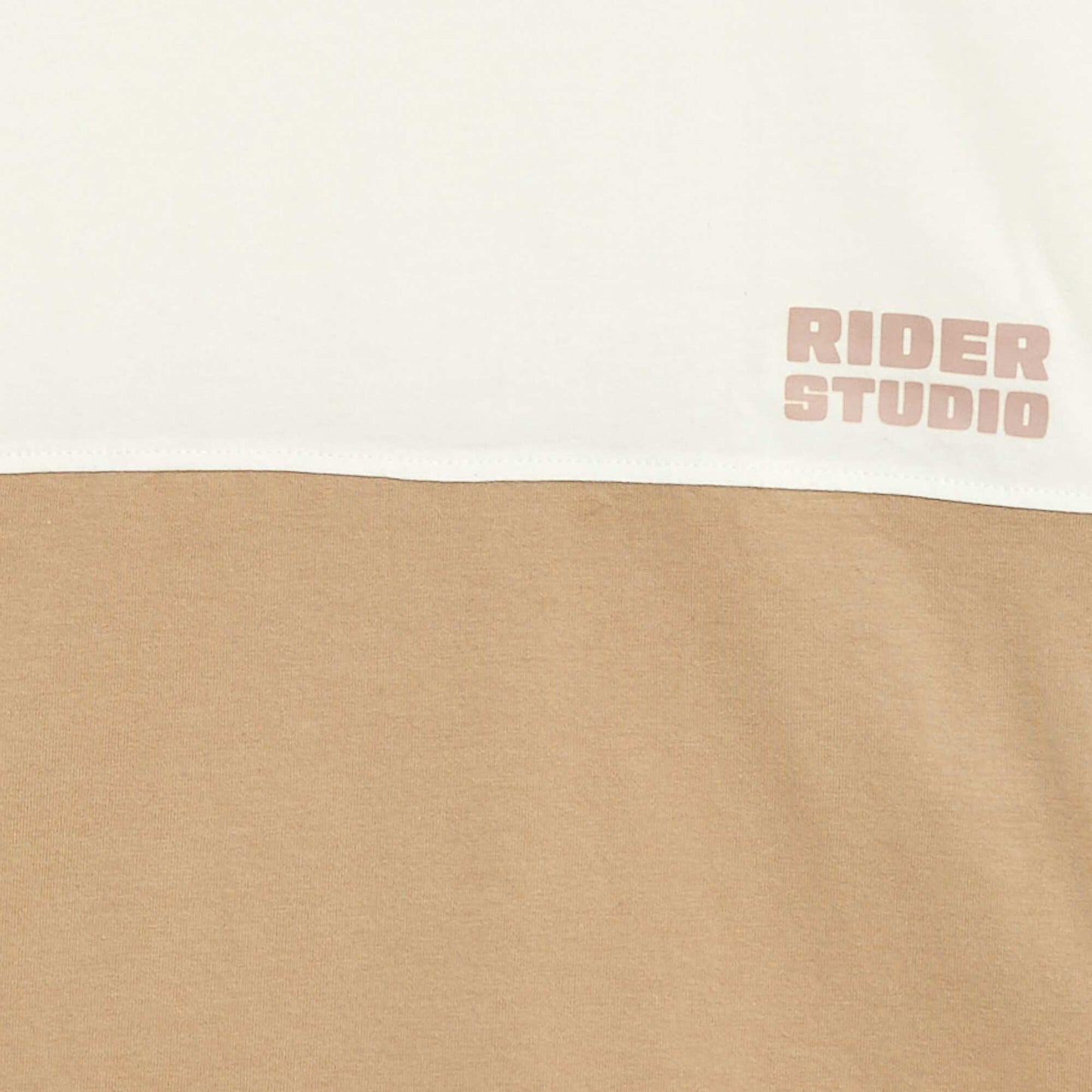T-shirt en jersey à manches longues effet colorblock BEIGE