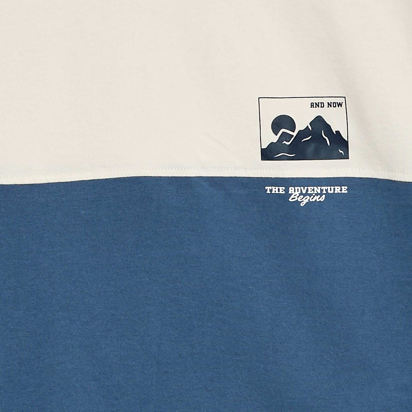 T-shirt en jersey à manches longues effet colorblock BLEU