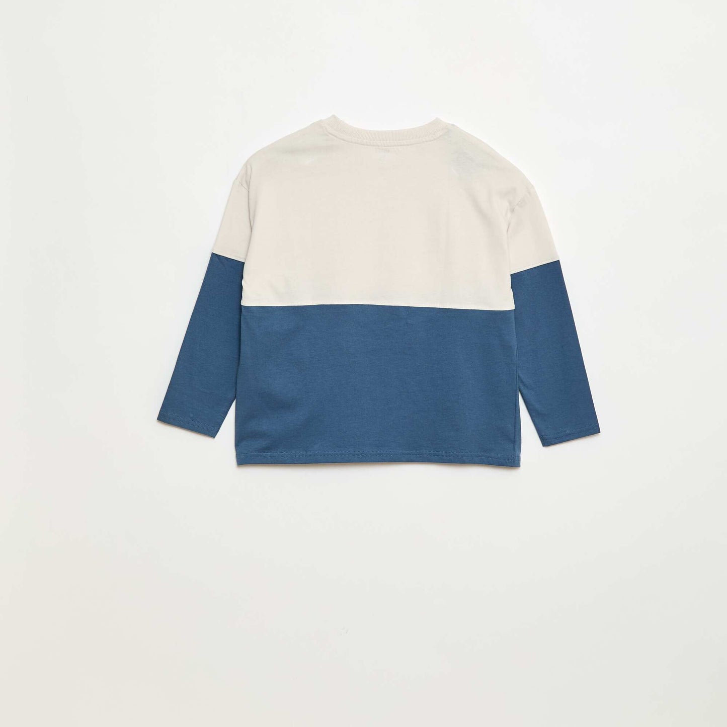 T-shirt en jersey à manches longues effet colorblock BLEU
