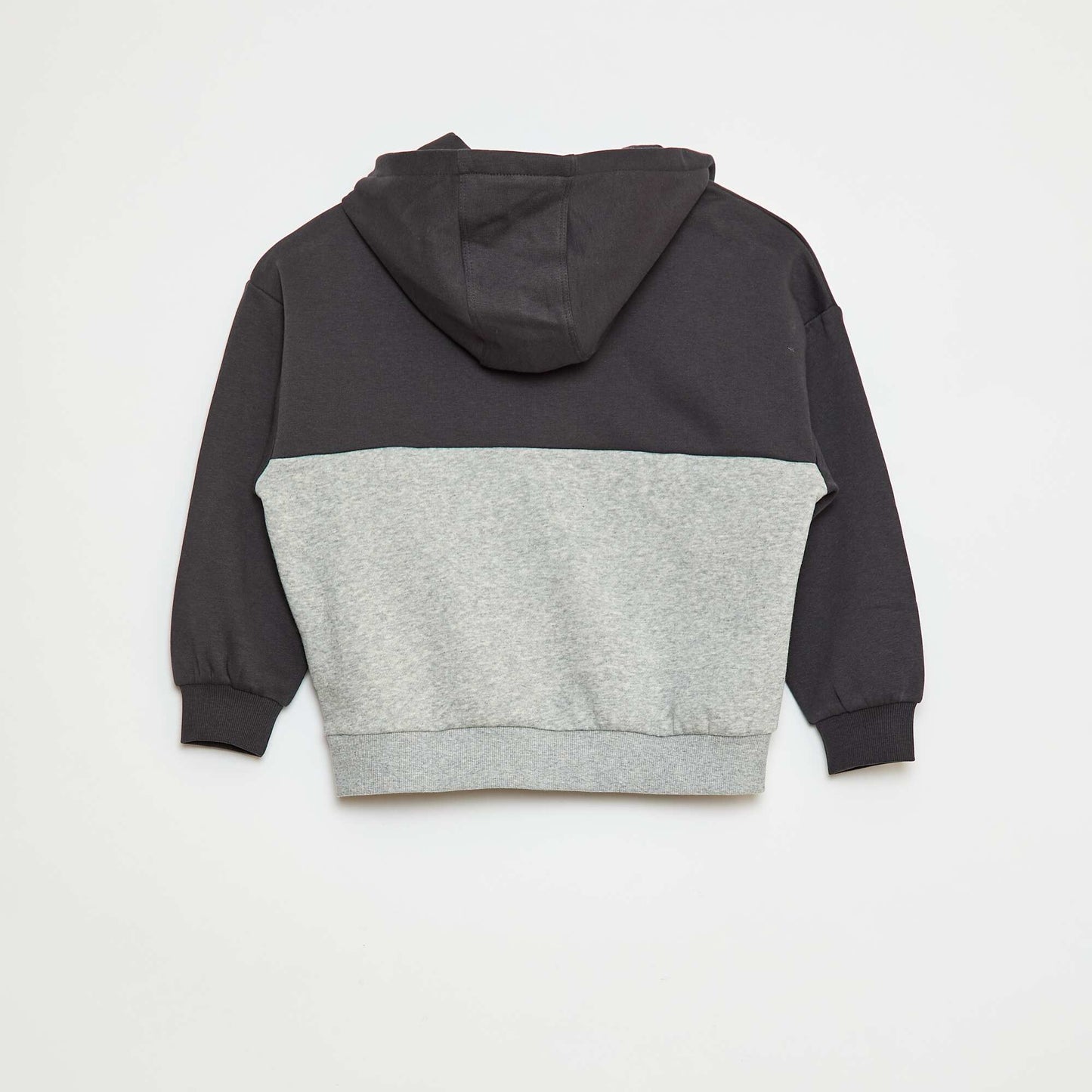 Sweat à capuche color block GRIS