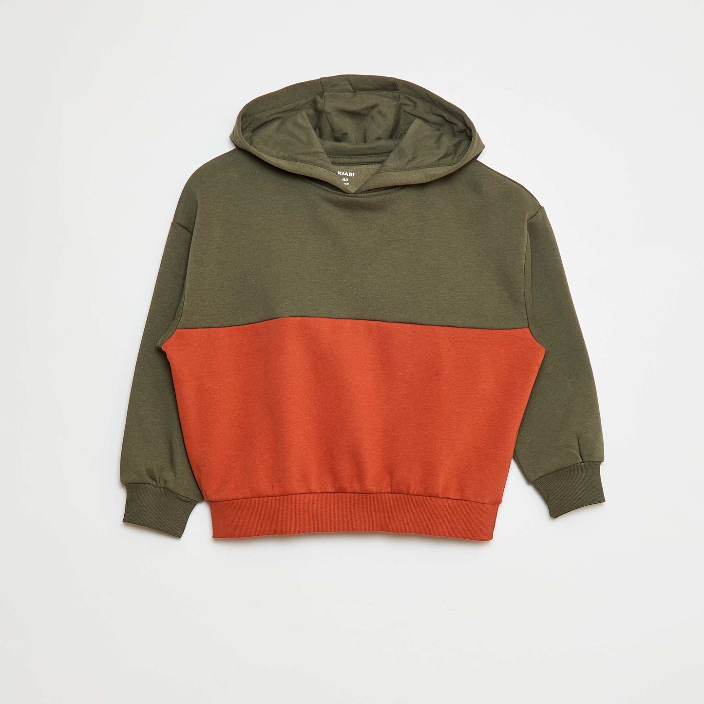 Sweat à capuche color block KAKI