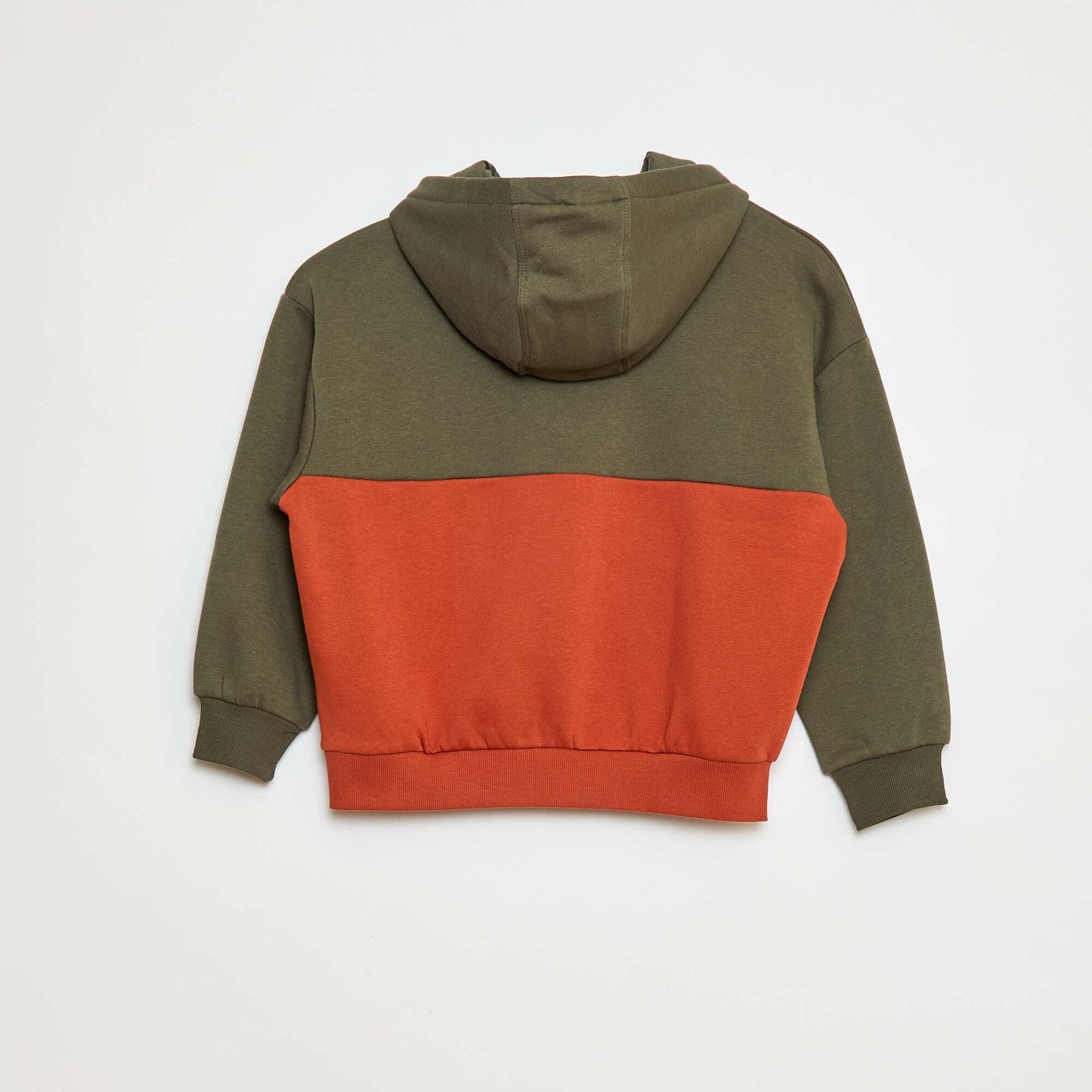 Sweat à capuche color block KAKI