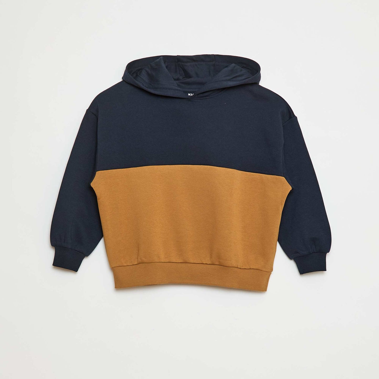 Sweat à capuche color block BLEU MARINE