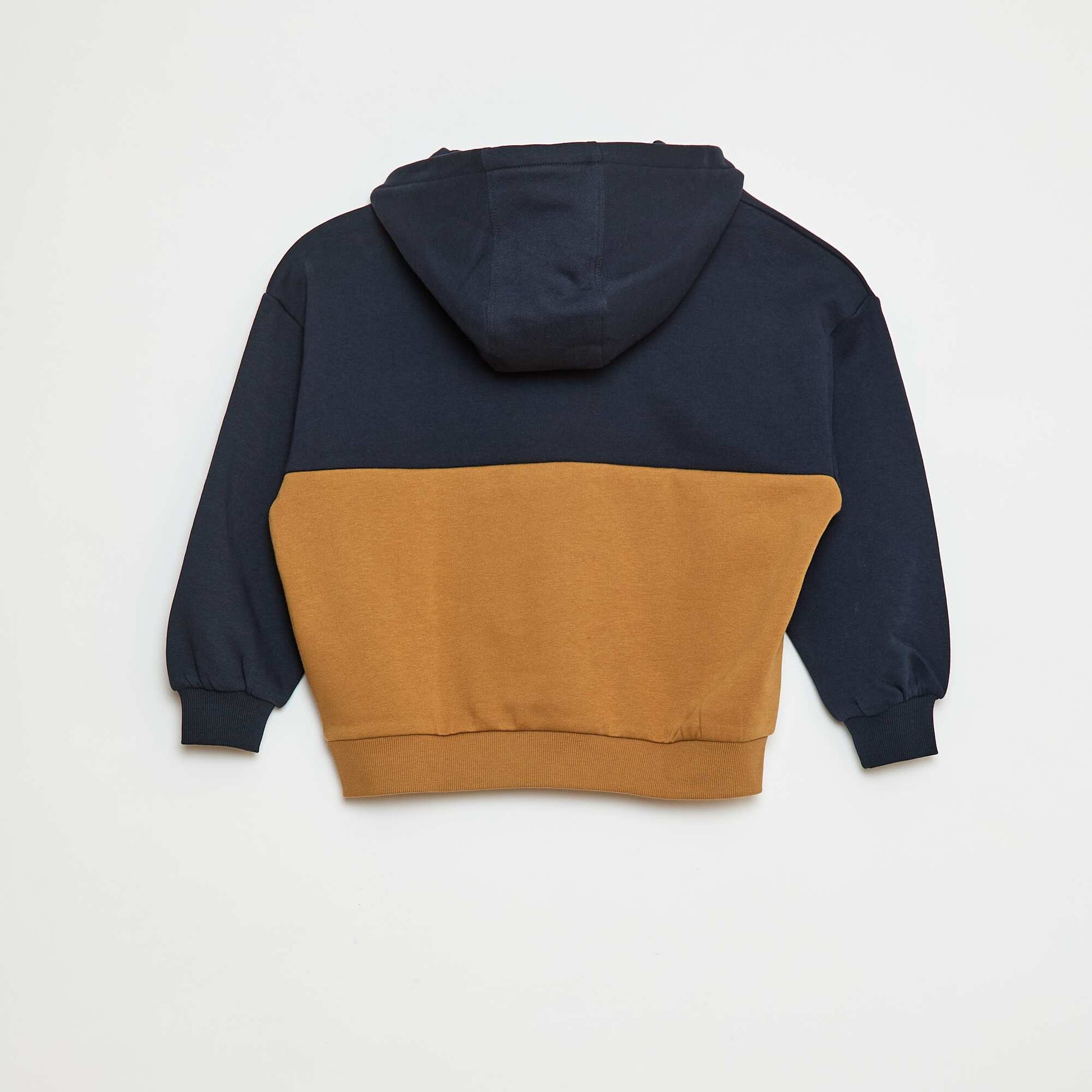 Sweat à capuche color block BLEU MARINE