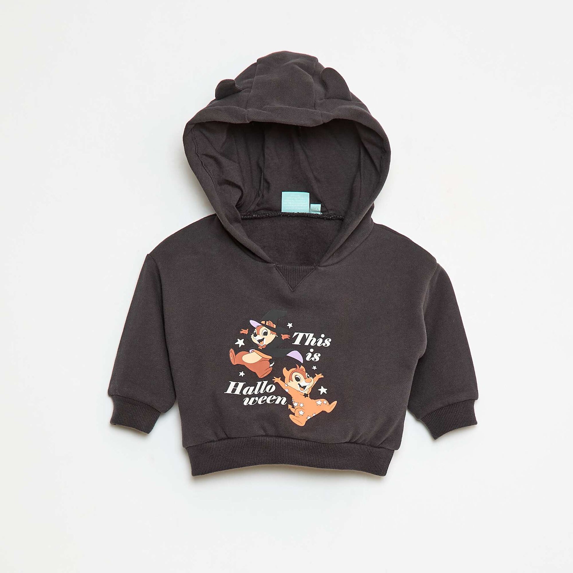 Sweat à motif 'Tic et tac' imprimé NOIR