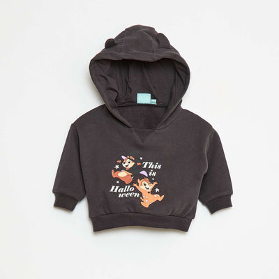 Sweat à motif 'Tic et tac' imprimé NOIR