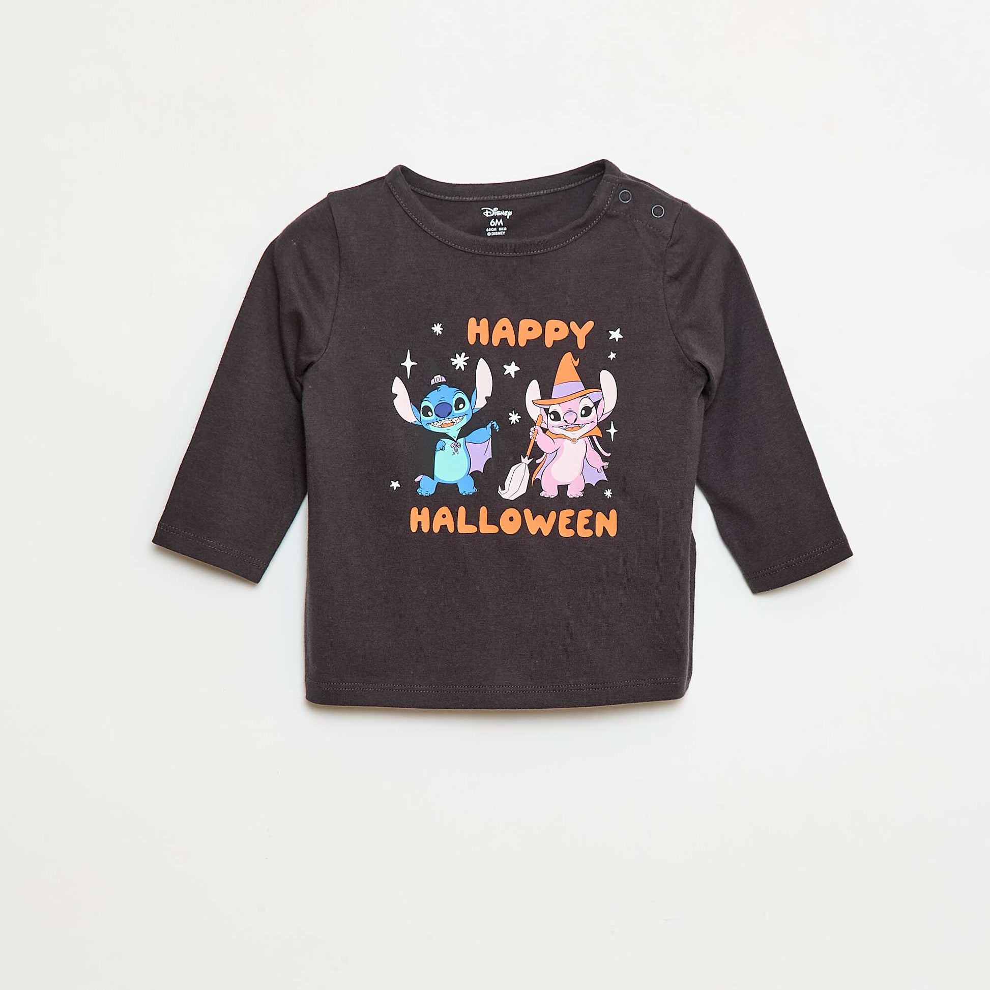 T-shirt Halloween 'Stitch et Angel' 'Disney' NOIR
