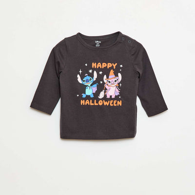 T-shirt Halloween 'Stitch et Angel' 'Disney' NOIR