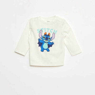 T-shirt Halloween 'Stitch' en coton BLANC