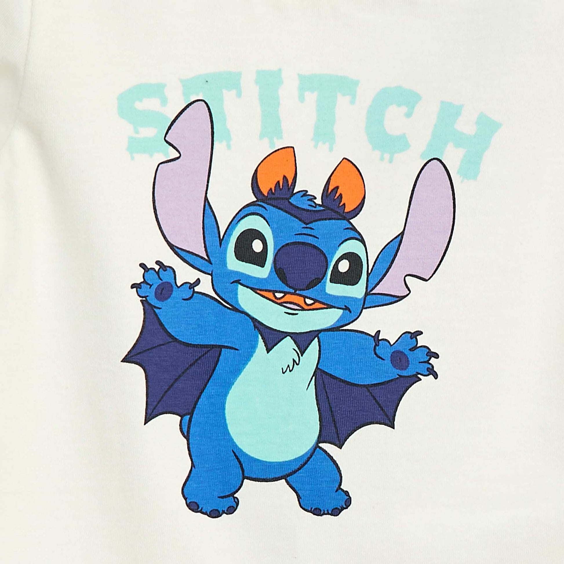T-shirt Halloween 'Stitch' en coton BLANC