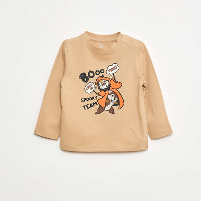 T-shirt Halloween 'Tic et tac' en coton BEIGE