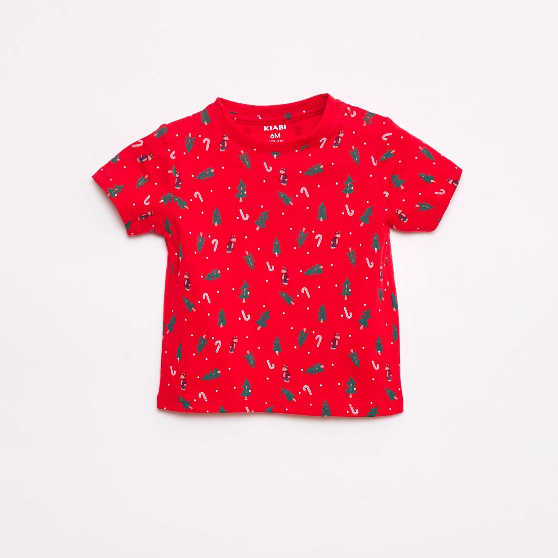 T-shirt imprimé 'Noël' en jersey coton ROUGE