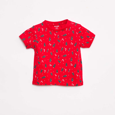 T-shirt imprimé 'Noël' en jersey coton ROUGE