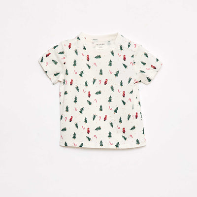 T-shirt imprimé 'Noël' en jersey coton BLANC