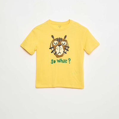 T-shirt imprimé à manches courtes JAUNE
