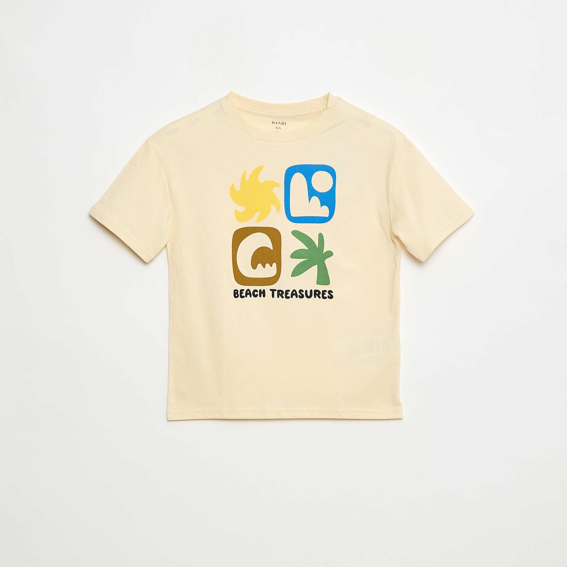 T-shirt imprimé à manches courtes BEIGE
