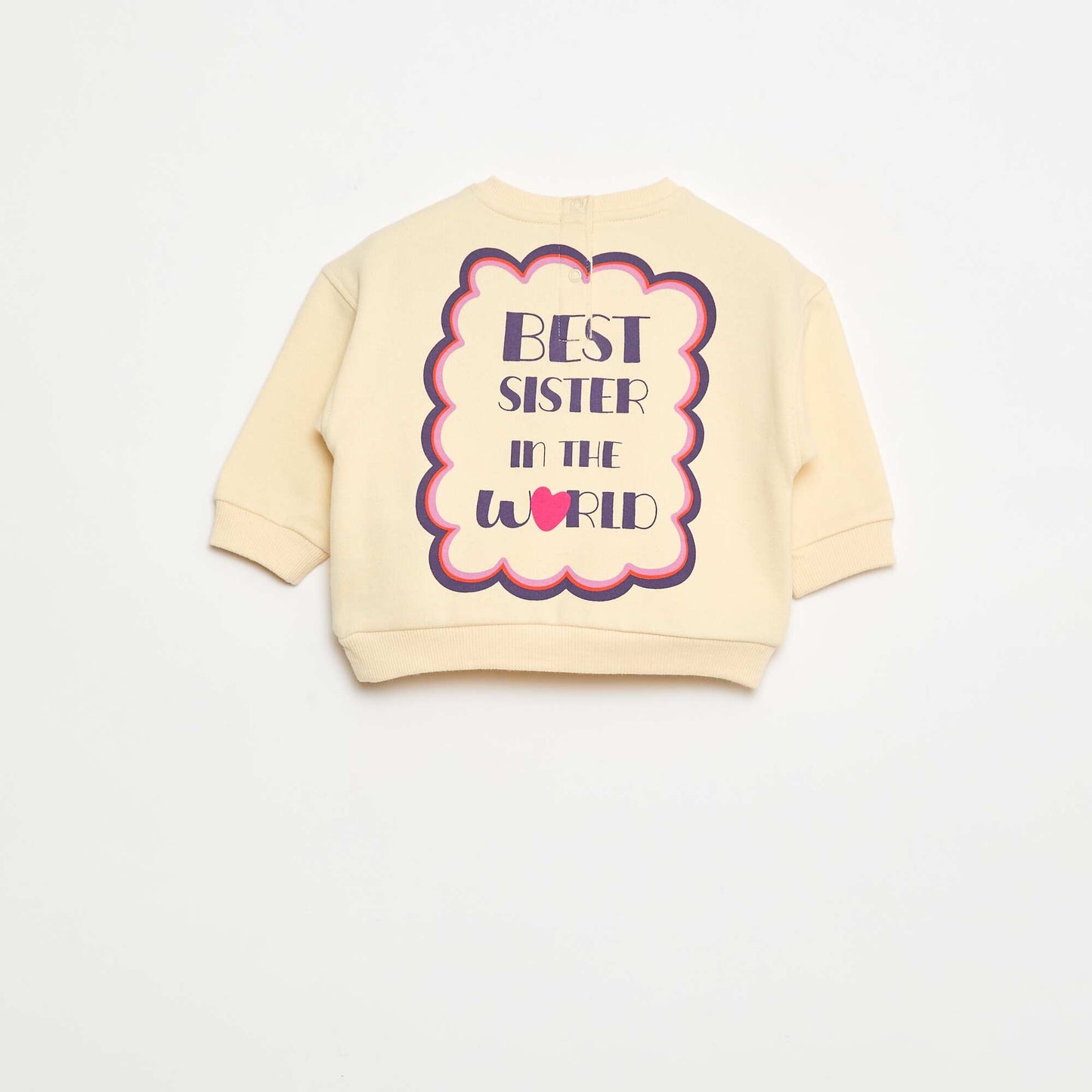 Sweat imprimé fantaisie en molleton gratté BEIGE