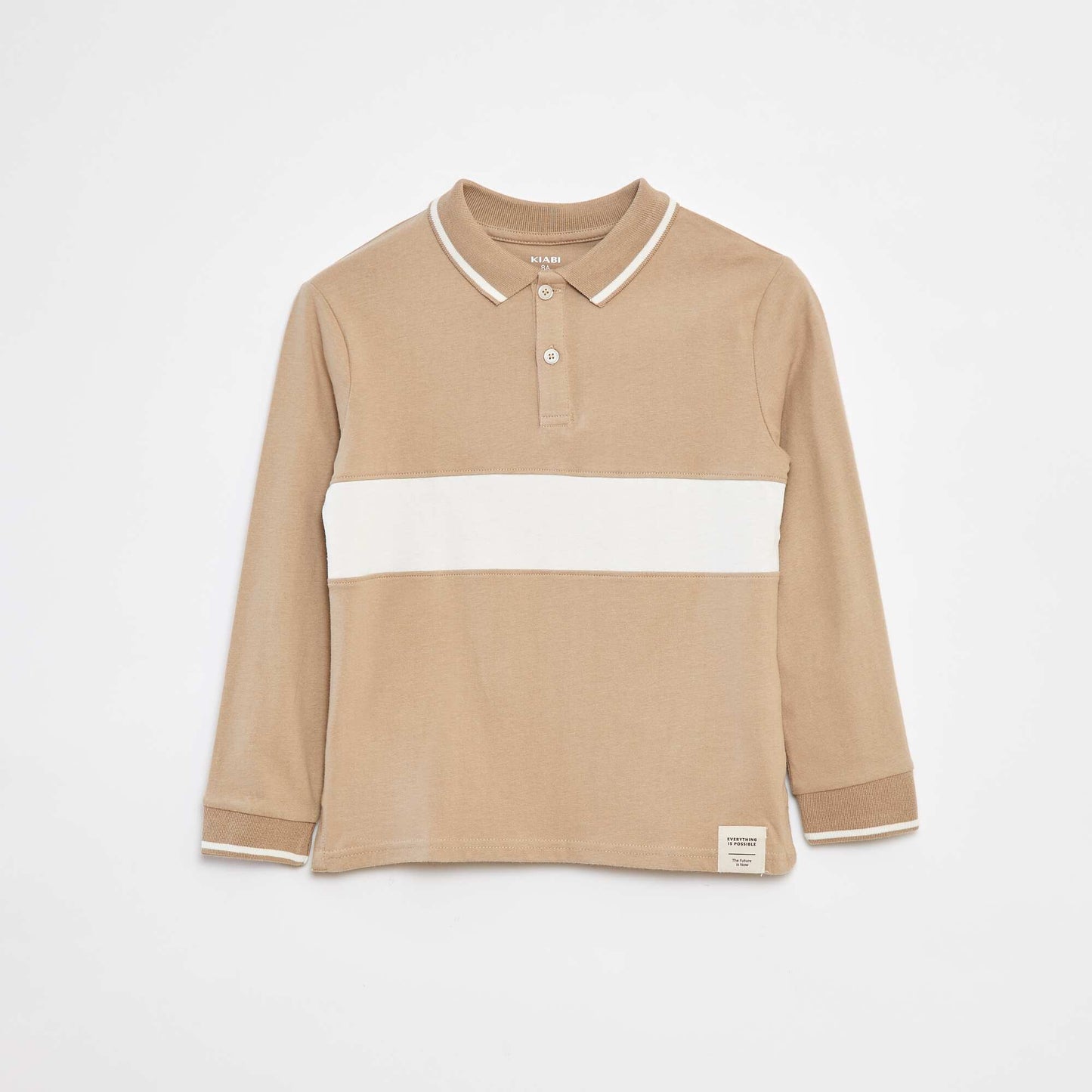 Polo en maille jersey style rugby BLANC