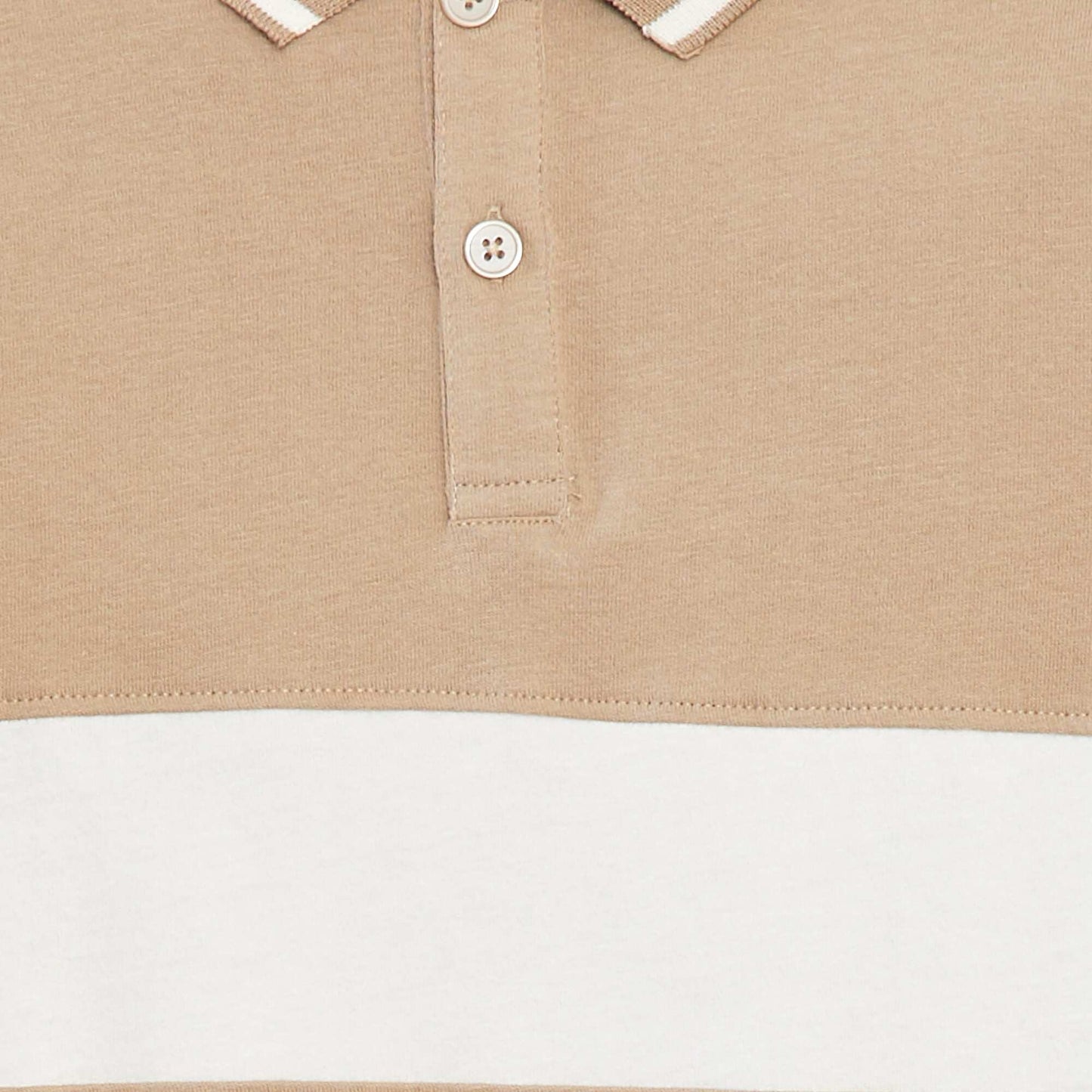 Polo en maille jersey style rugby BLANC