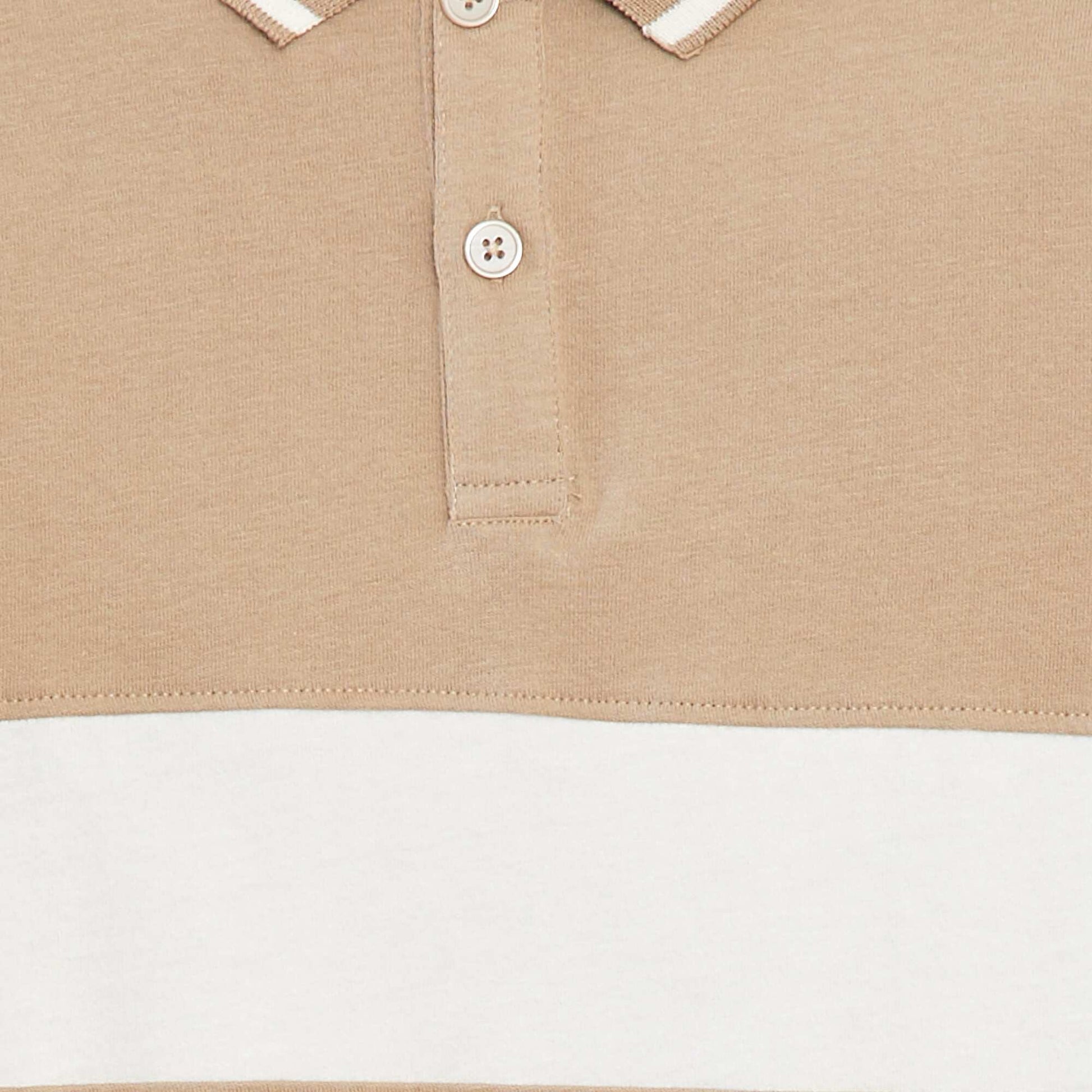 Polo en maille jersey style rugby BLANC