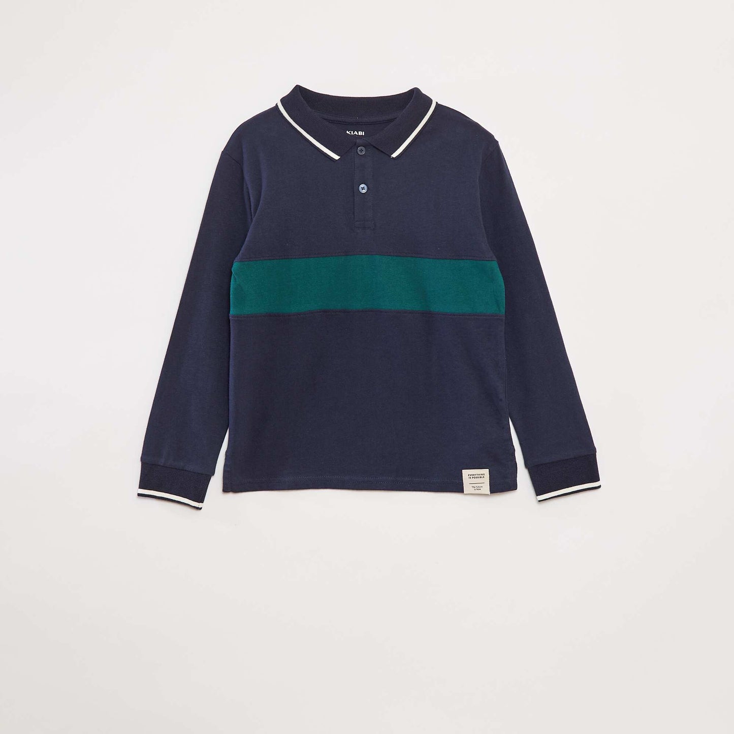 Polo en maille jersey style rugby BLANC