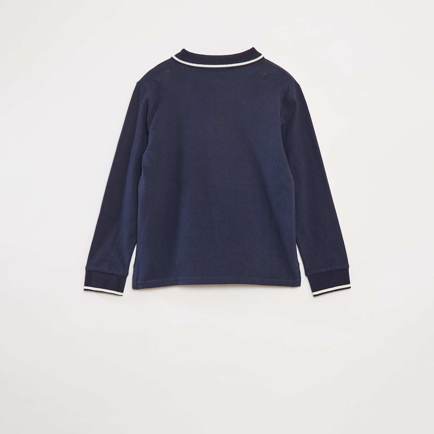 Polo en maille jersey style rugby BLANC