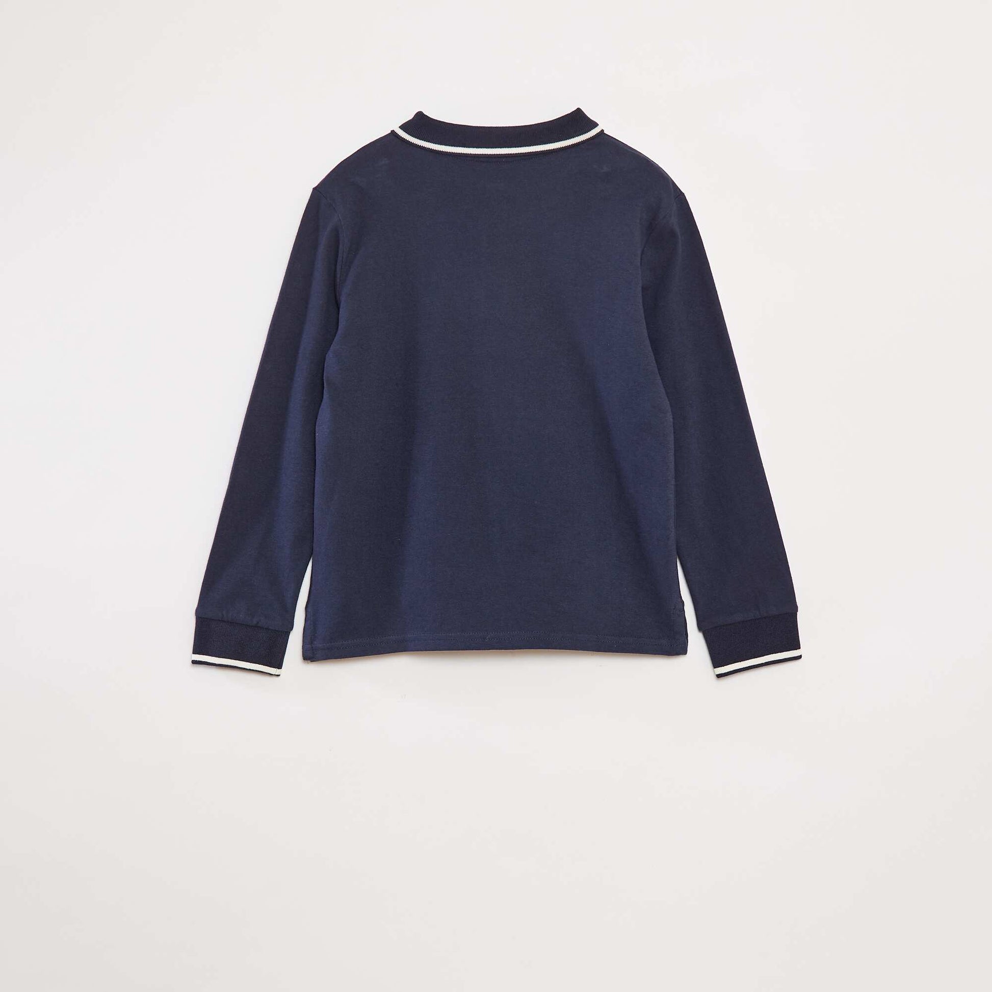Polo en maille jersey style rugby BLANC