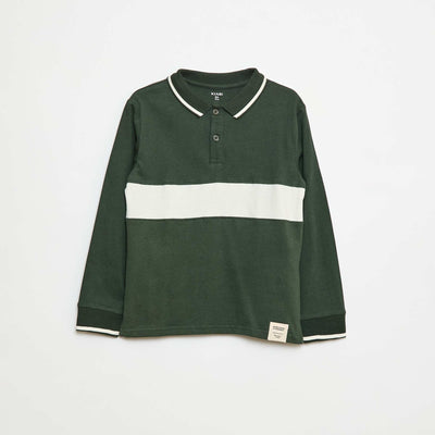 Polo en maille jersey style rugby VERT