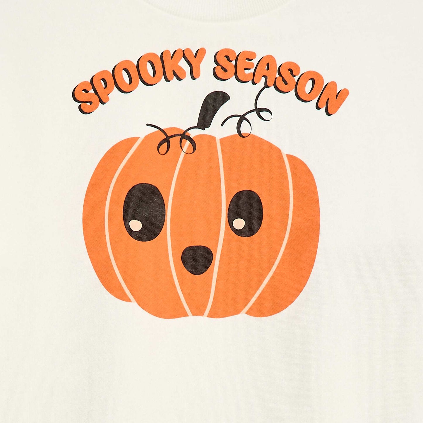 Sweat en molleton imprimé 'Halloween' BLANC