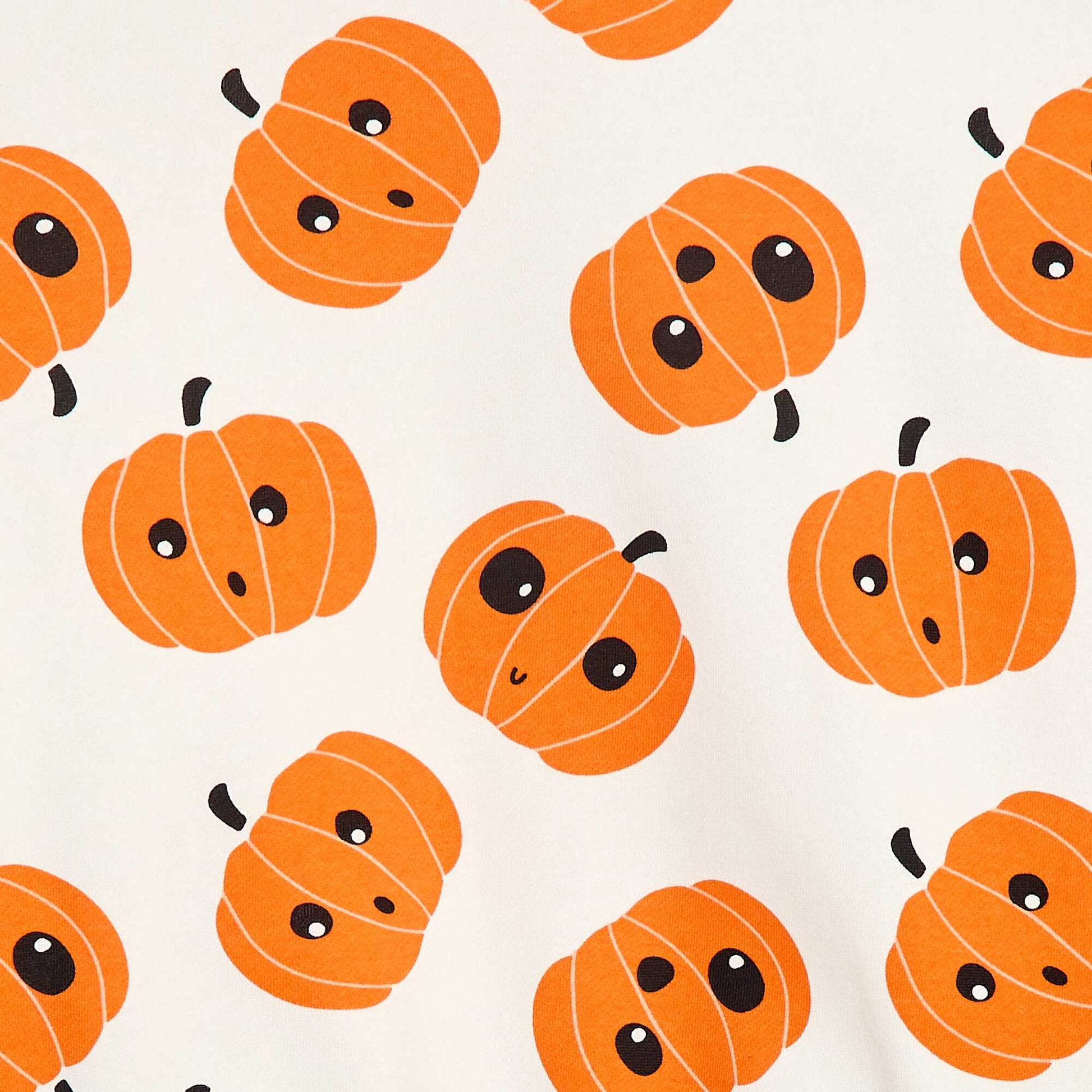 Sweat en molleton imprimé 'Halloween' BLANC