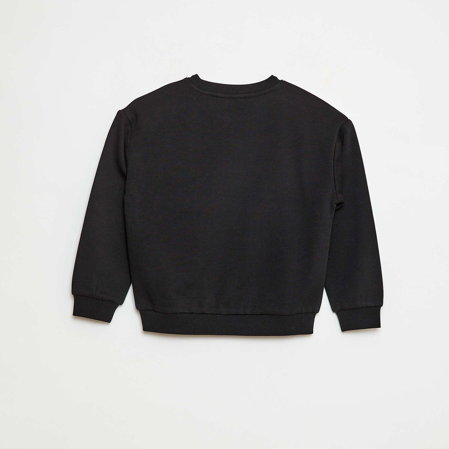 Sweat en molleton imprimé 'Halloween' NOIR