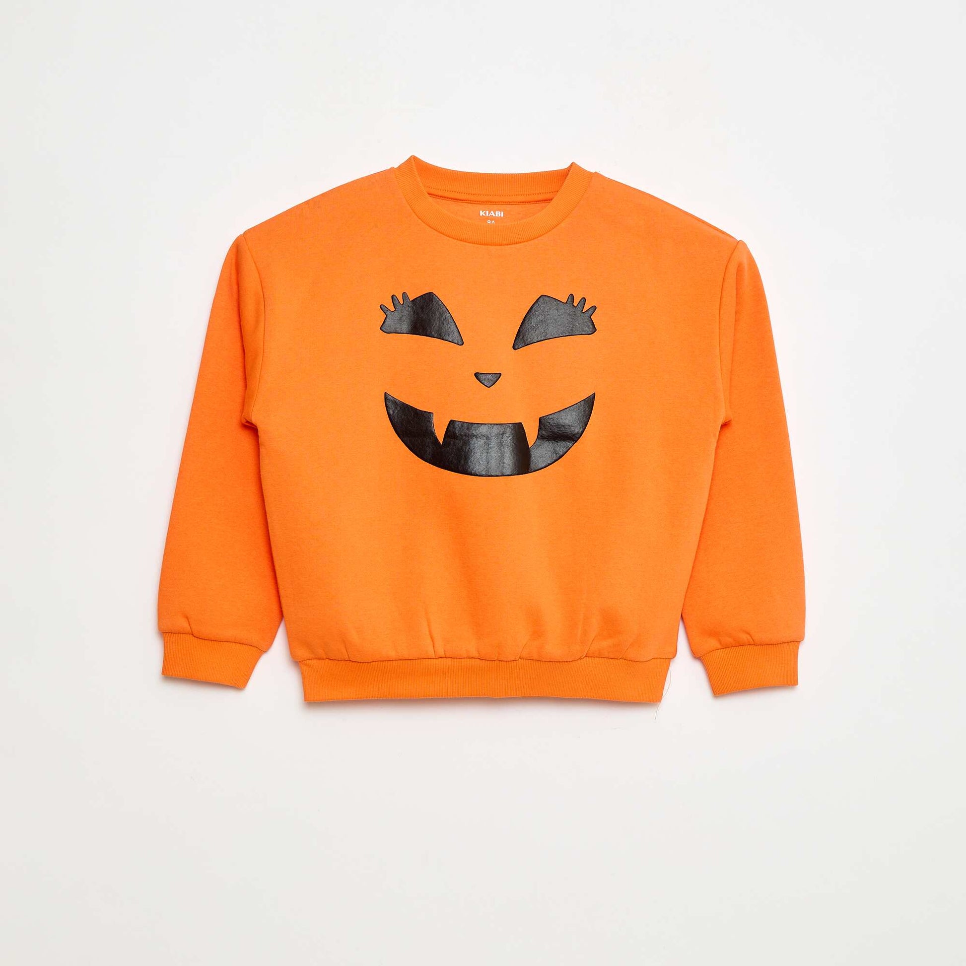 Sweat en molleton imprimé 'Halloween' ORANGE