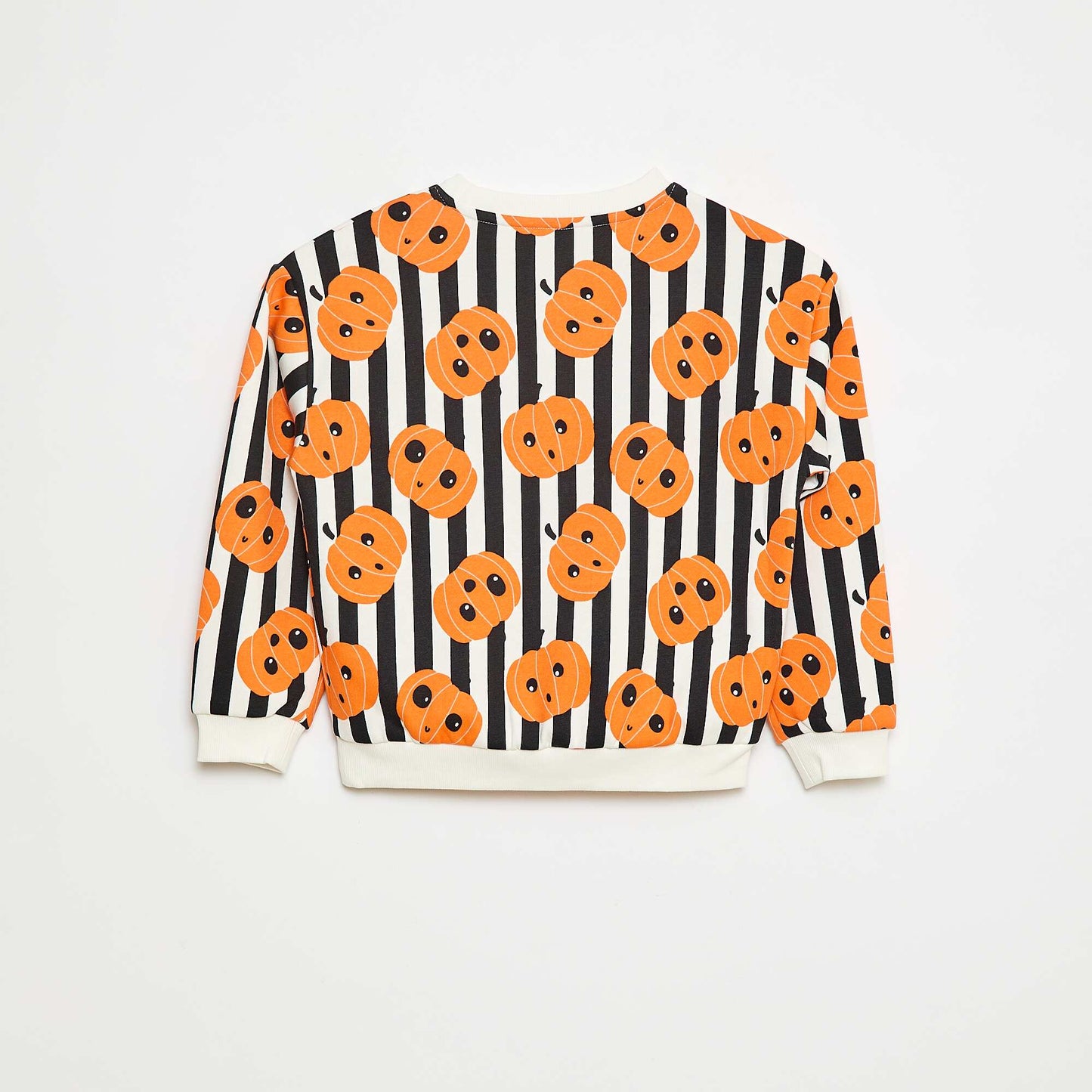 Sweat en molleton imprimé 'Halloween' BLANC/NOIR