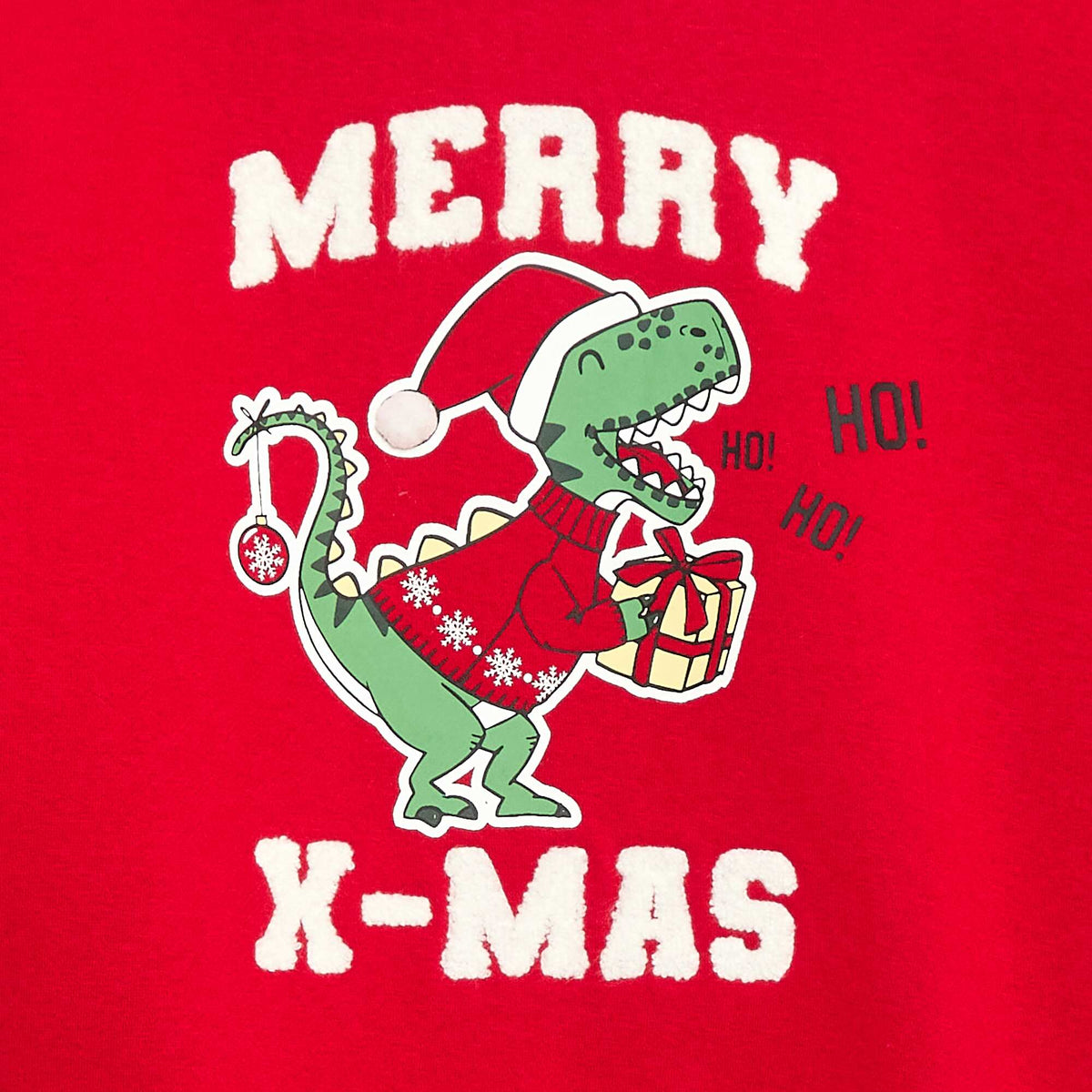 Sweat en molleton gratté imprimé 'Noël' ROUGE