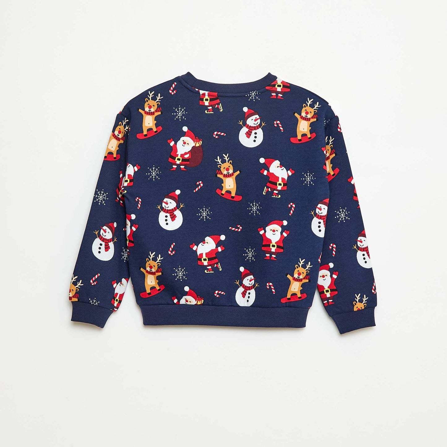 Sweat en molleton gratté imprimé 'Noël' BLEU