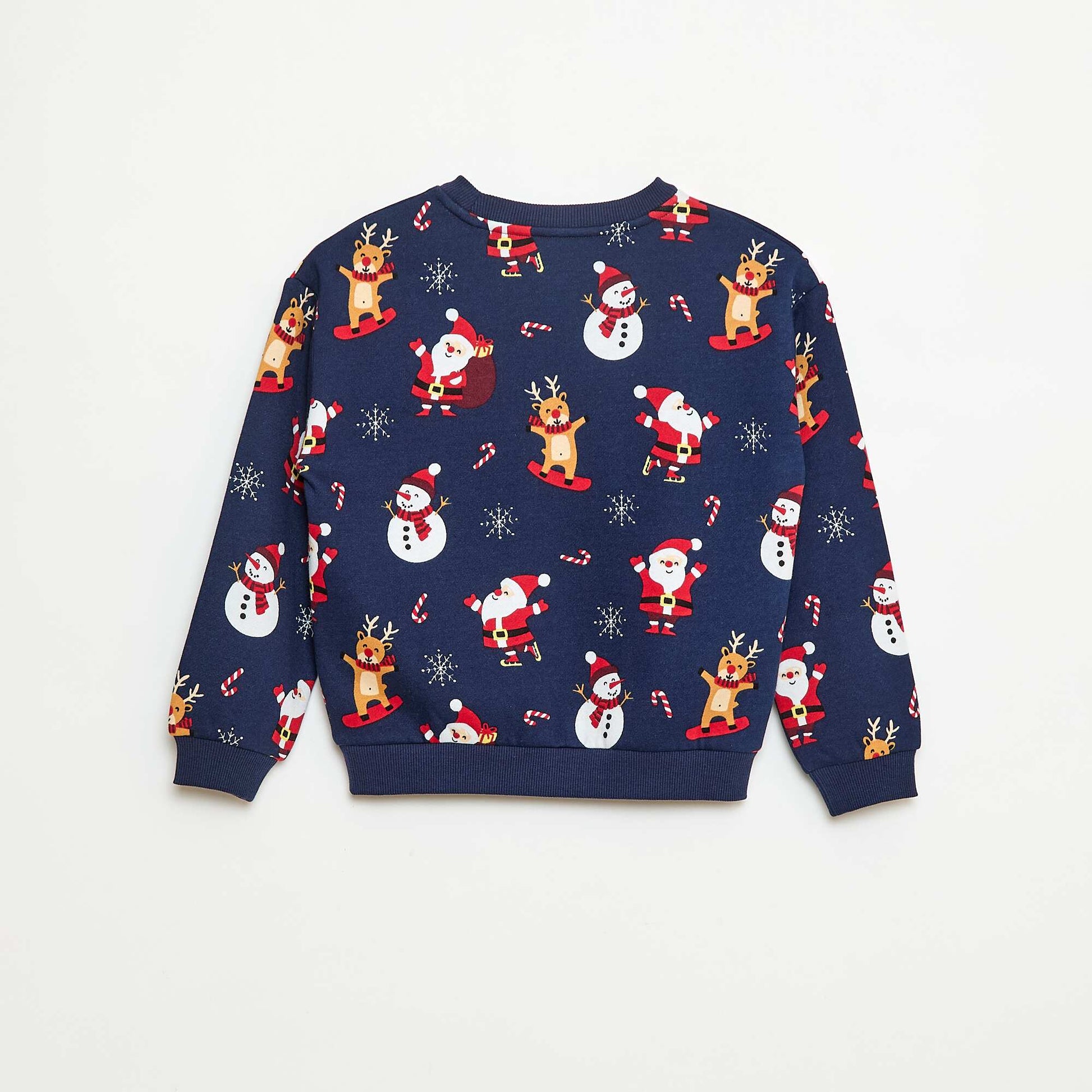 Sweat en molleton gratté imprimé 'Noël' BLEU