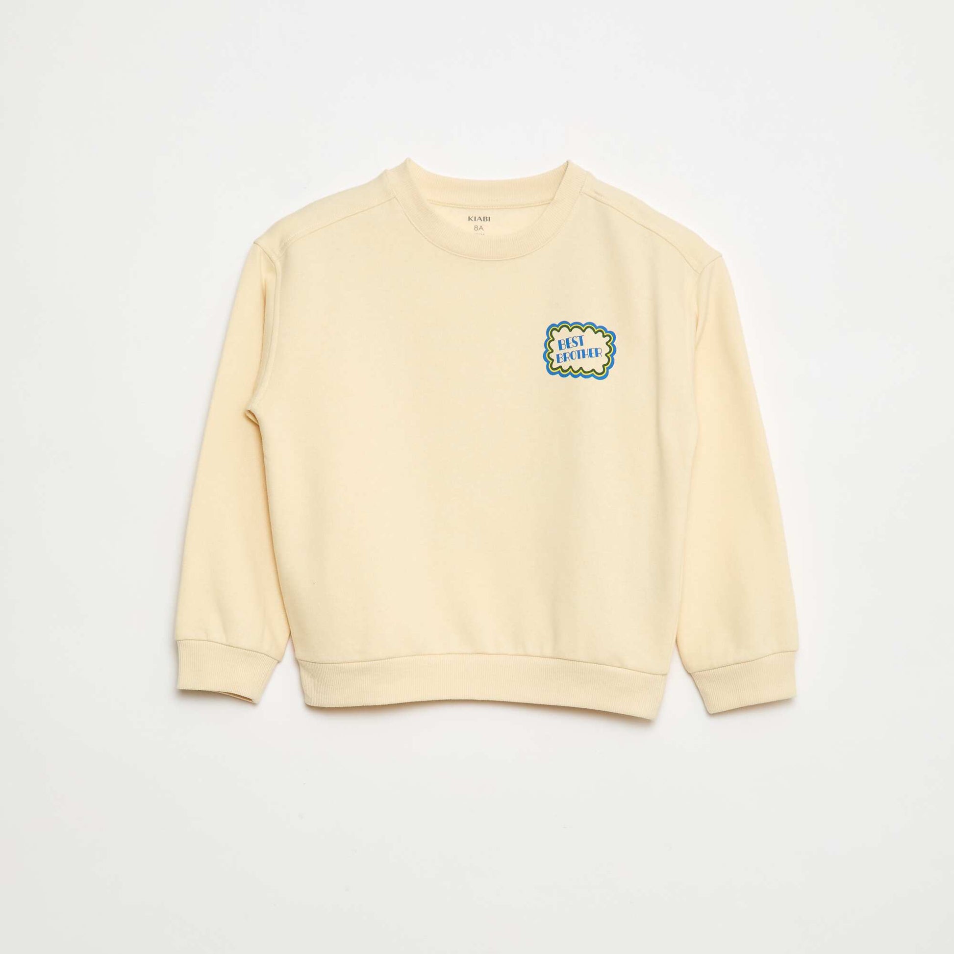 Sweat imprimé en coton BEIGE