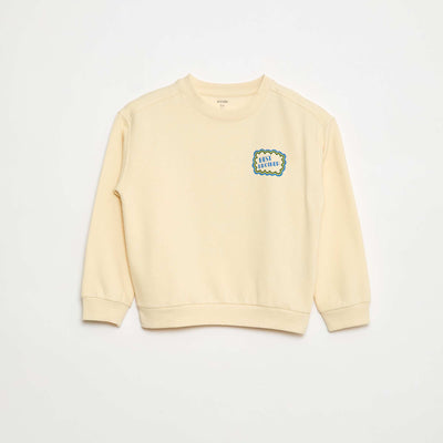 Sweat imprimé en coton BEIGE