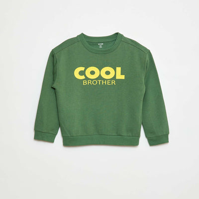 Sweat imprimé en coton VERT