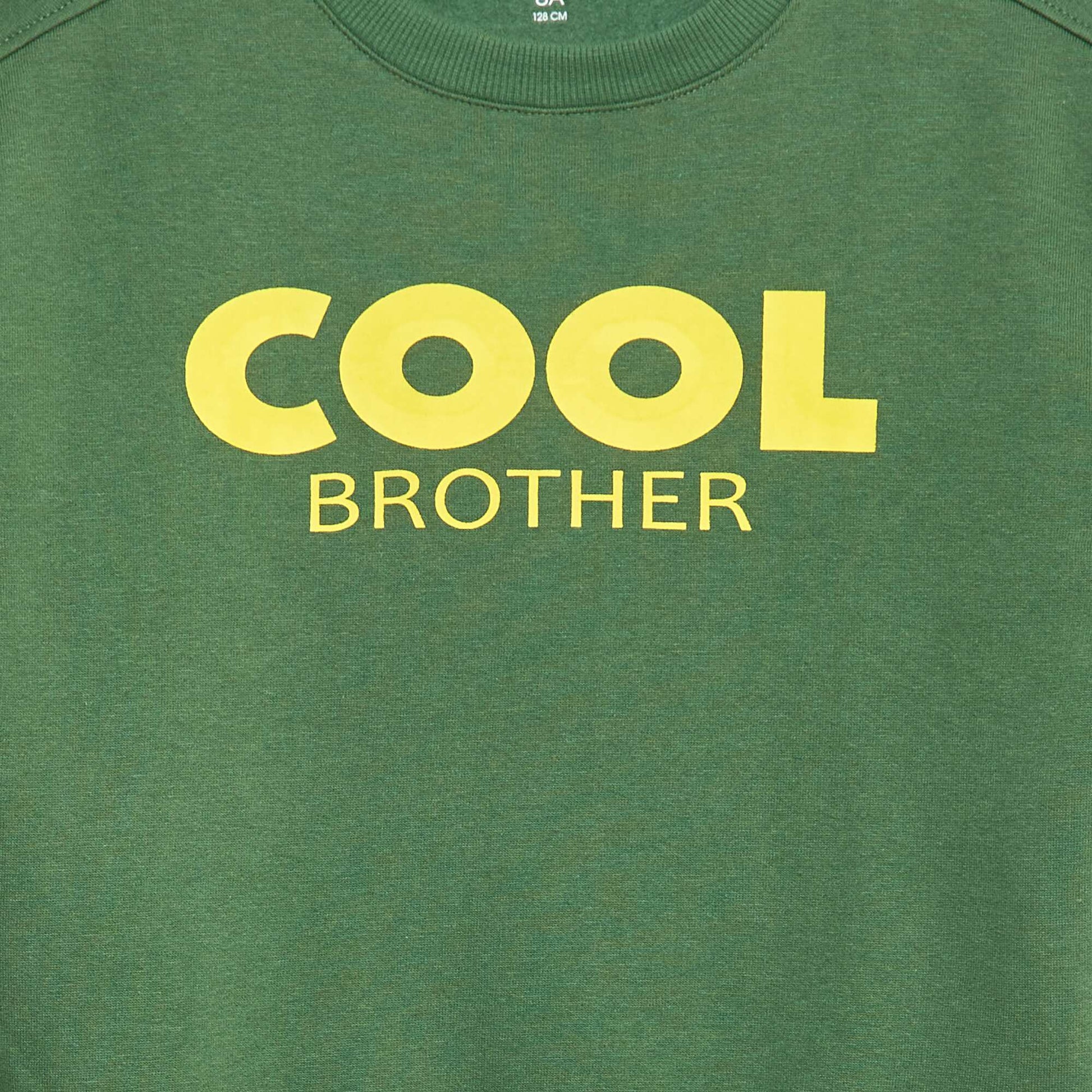Sweat imprimé en coton VERT