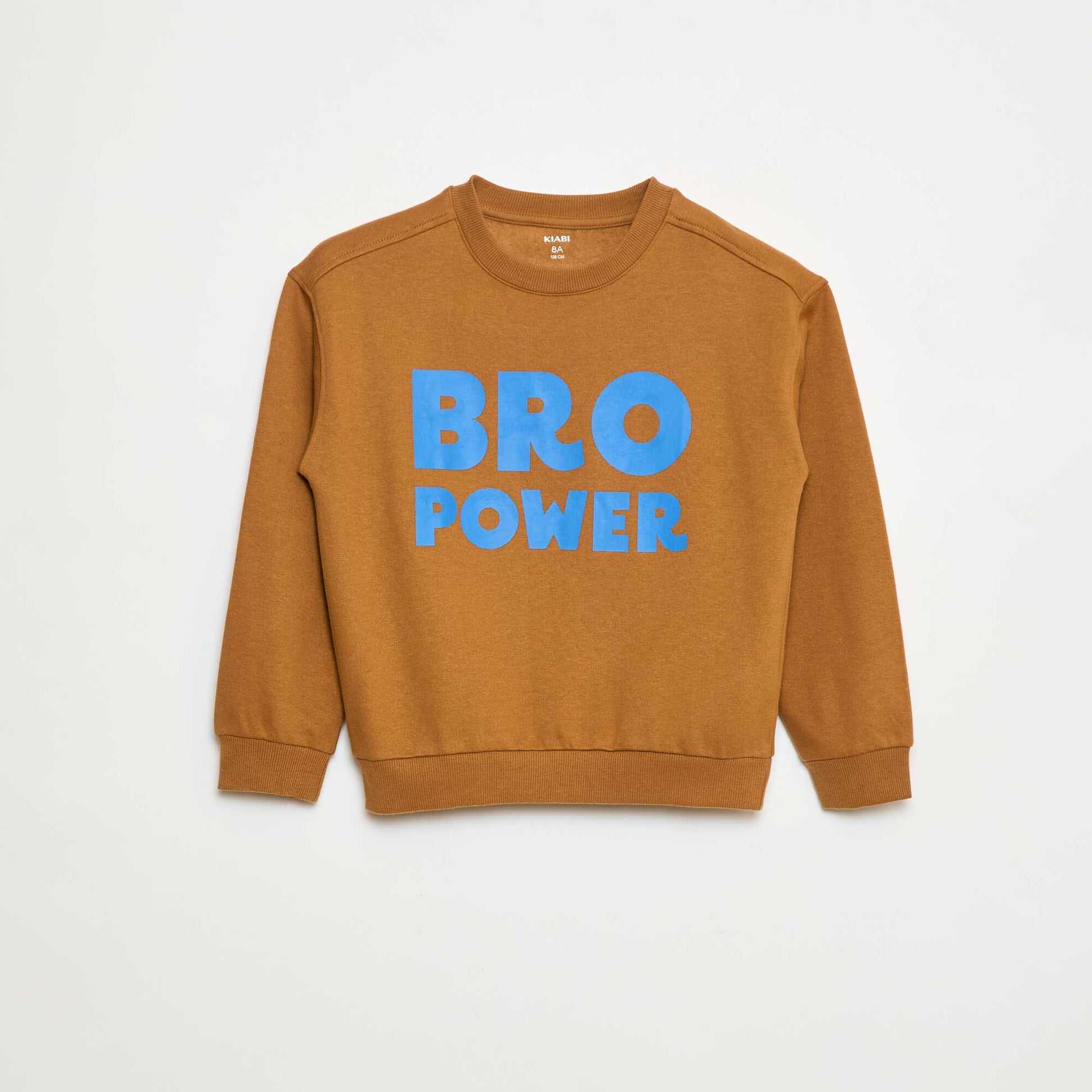 Sweat imprimé en coton MARRON