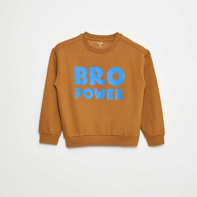 Sweat imprimé en coton MARRON