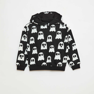 Sweat à capuche thématique 'Halloween' NOIR