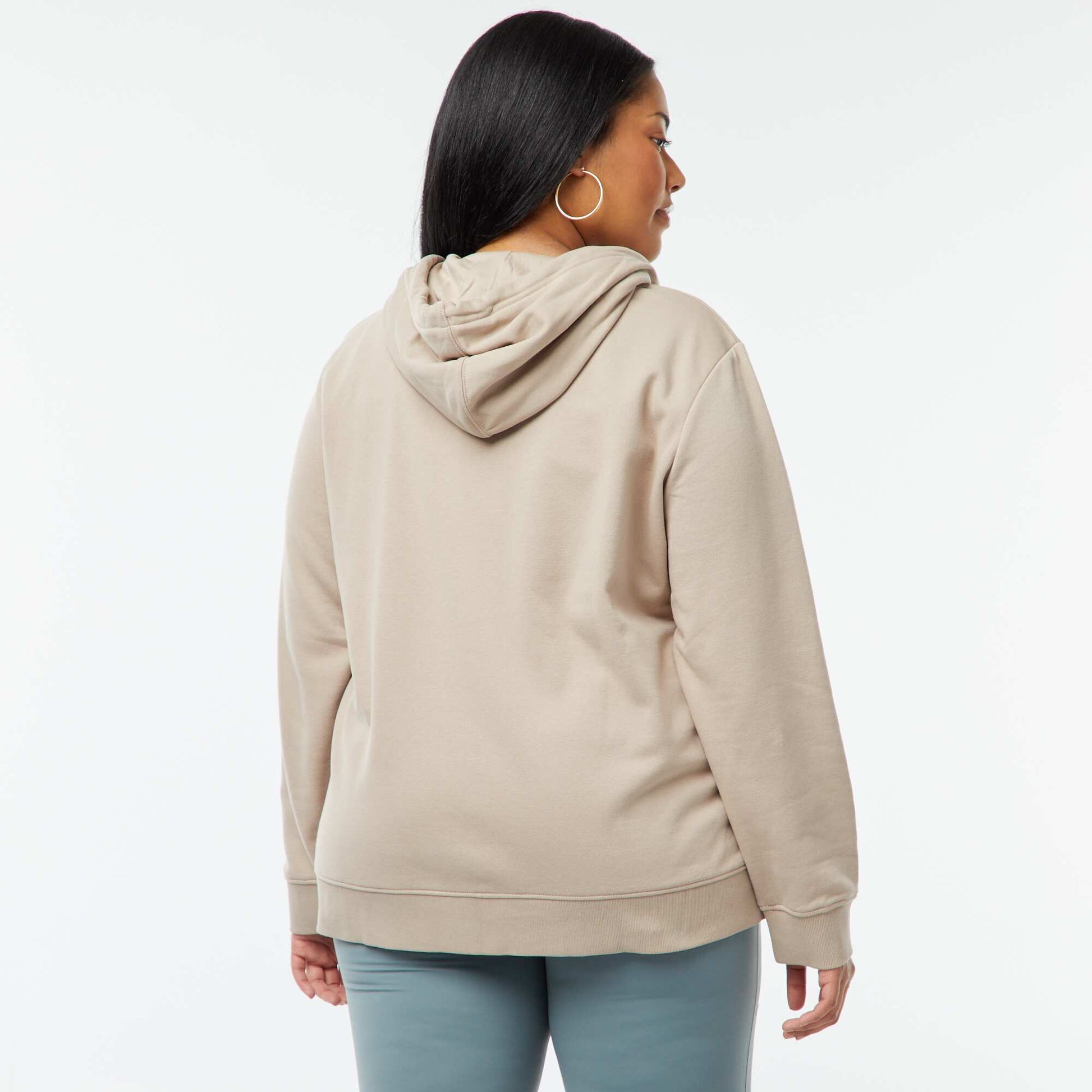 Sweat en molleton chaud à capuche BEIGE