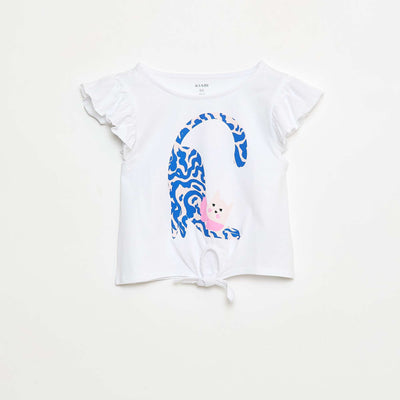 T-shirt casual en jersey coton BLANC