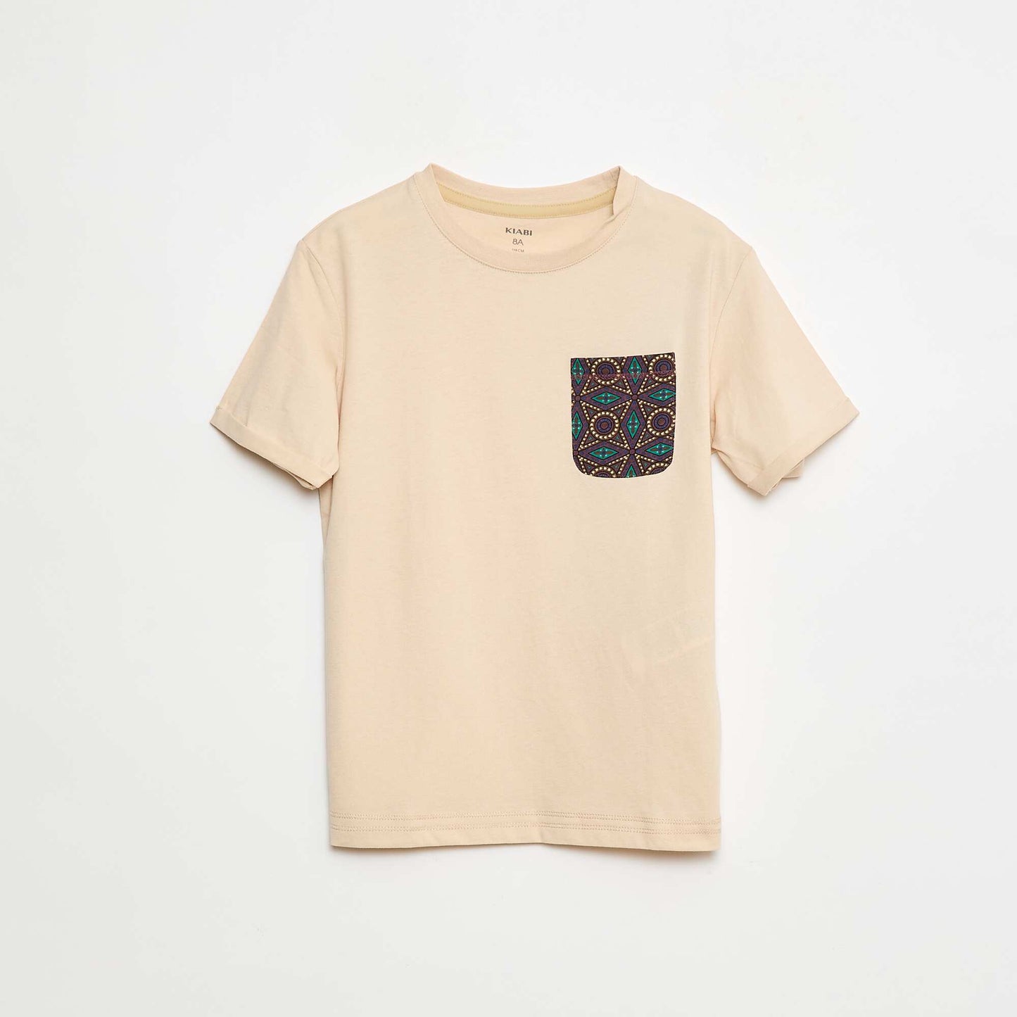 T-shirt en jersey avec poche poitrine à motif MARRON