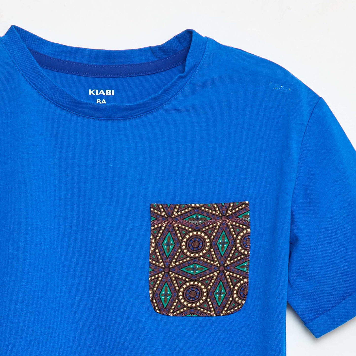 T-shirt en jersey avec poche poitrine à motif MARRON